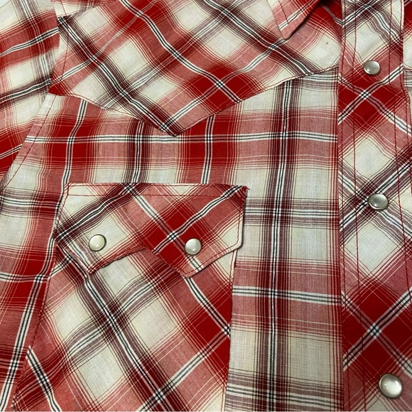 Wrangler Mens Western Pearl Snap Shirt - Red Plaid - No size see measurements - Picture 2 of 9